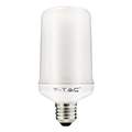 E27 LED lámpa (4W/300°) Rúd - meleg fehér, mozgó láng effekt (1800K)